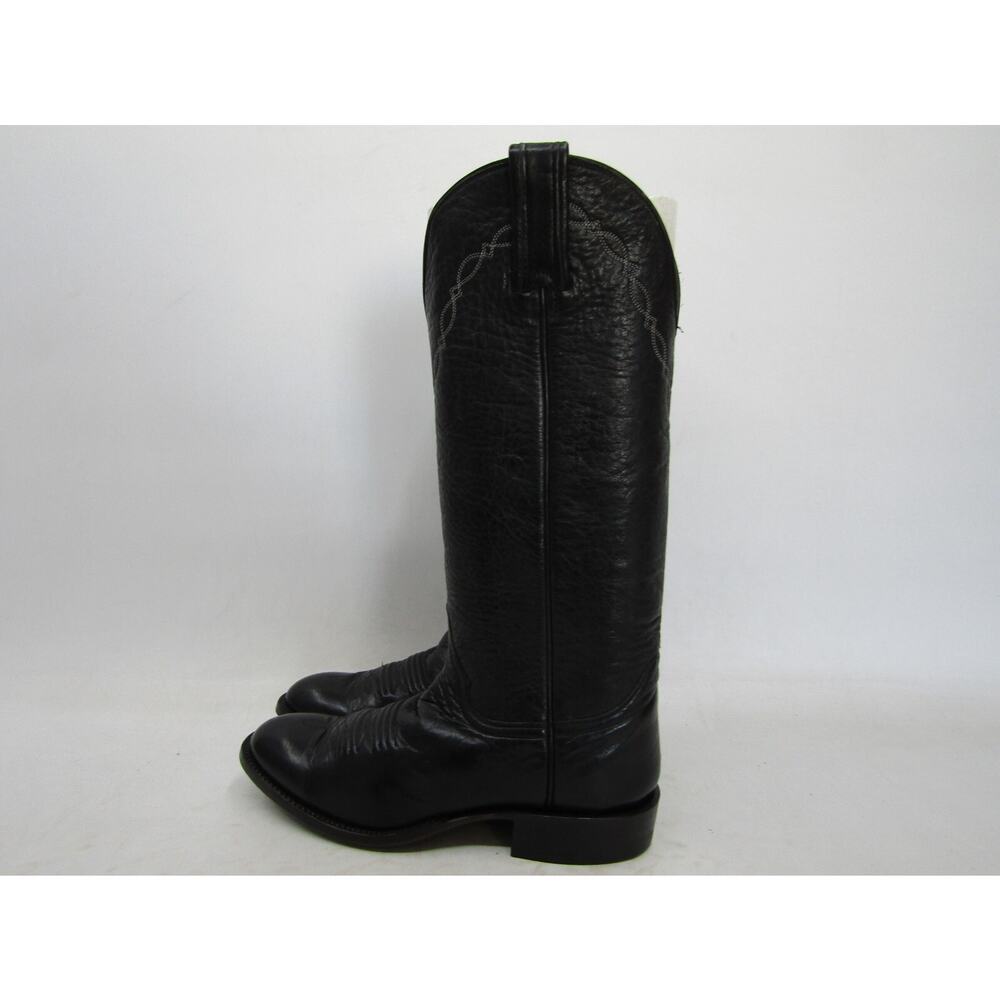 Honcho Womens Size 6 B Black Leather Elk Cowboy Western Boots
